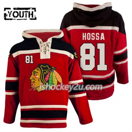 Børn NHL Chicago Blackhawks Marian Hossa 81 Rød Sawyer Hooded Sweatshirt
